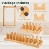 Wisreach Bamboo Pot Lid Organizer, Adjustable Kitchen Organizer for Cabinet,