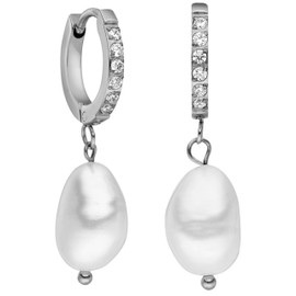 PURELEI® Malahi Earrings - Women's Earrings Made of Durable Stainless Steel - Waterproof Earrings Women - 1.3 cm Diameter - Fashion Jewellery for Your Individual Look, Stainless Steel, Cubic Zirconia