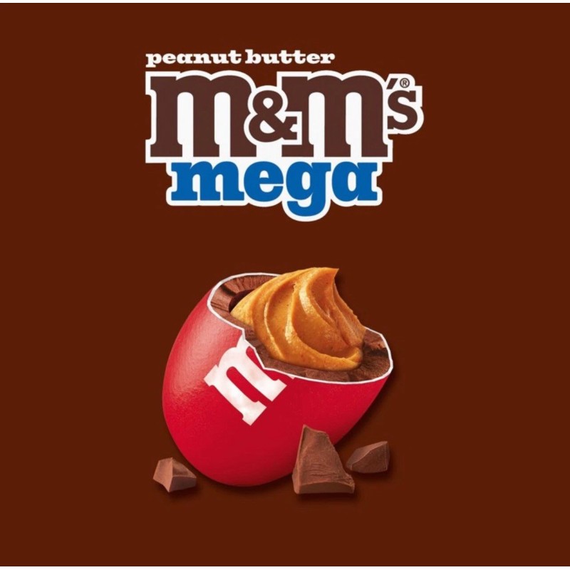 M&M's New Exclusive M&Ms MEGA Peanut Butter Milk Chocolate Crunchy