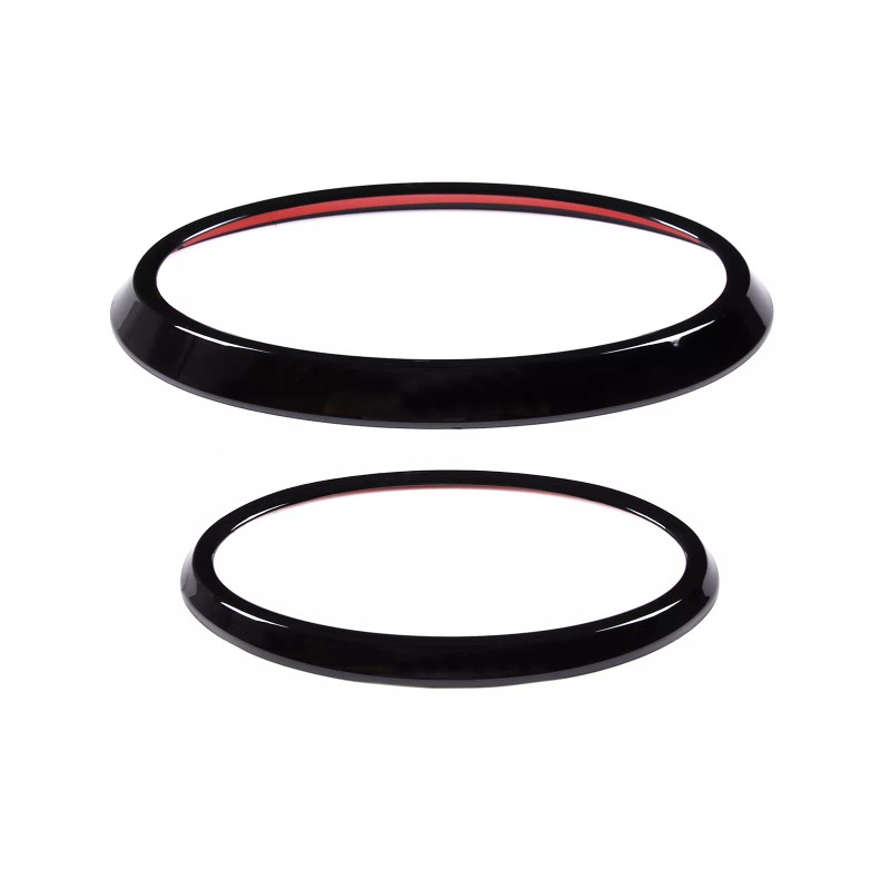 car-attention Gloss Black Front Rear Emblem Badge Logo Trim 2PCS