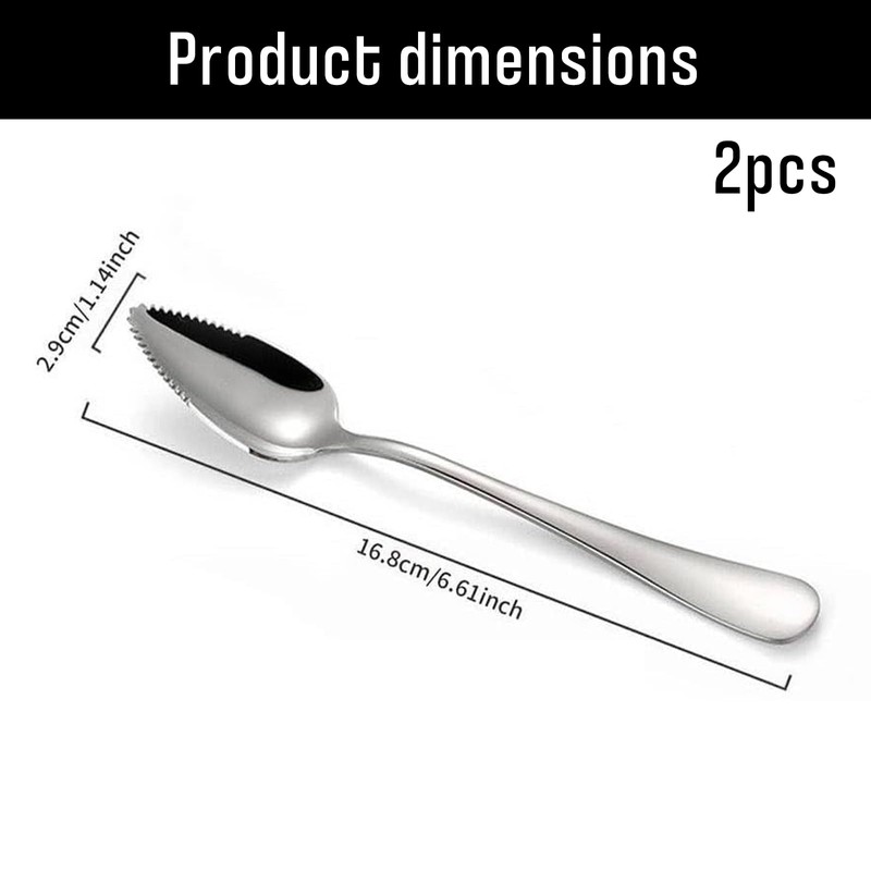 2 Pcs Grapefruit Spoon, Fruit Scraping Spoon with Serrated Edge