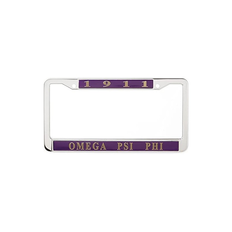 Omega Psi Phi 1911 Metal License Frame [Silver - Car/Truck]
