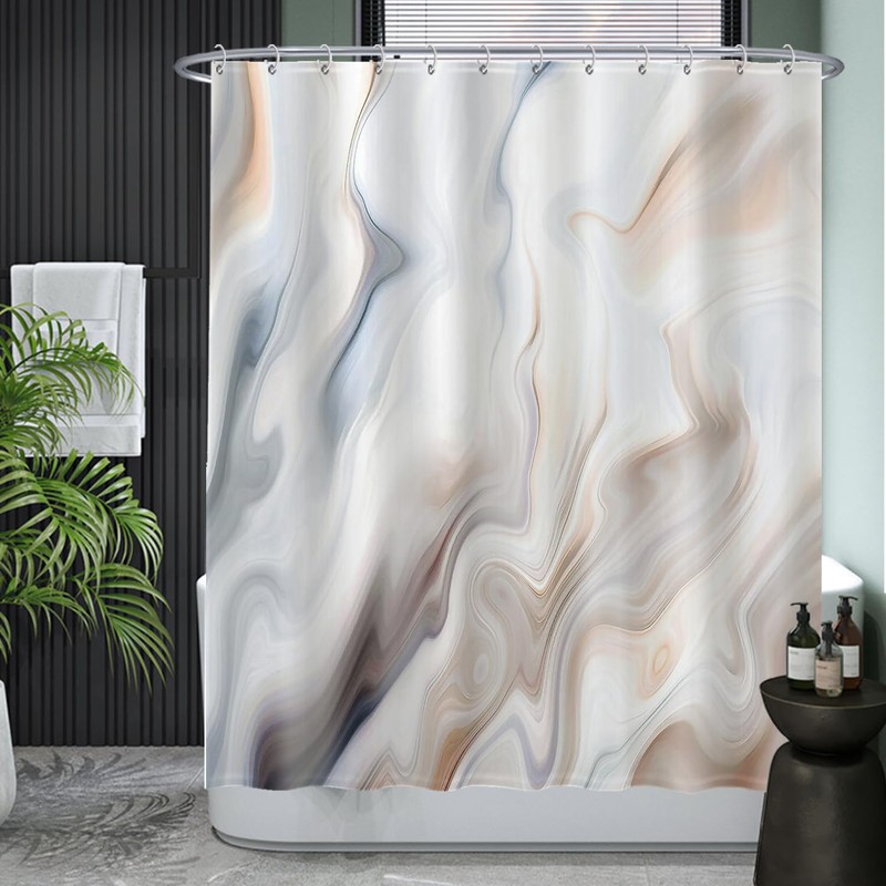 Ulticool Shower Curtain - Marble Waves Brown Sepia - 180
