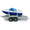 Large ATV Toy with Trailer Speedboat Tow Truck Flatbed Transport