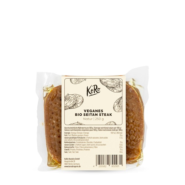 KoRo - Vegan Organic Seitan Steak Natural 250 g