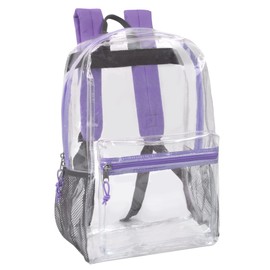 Trail maker Clear Backpack With Reinforced Straps For Security & Sporting Events (Purple)