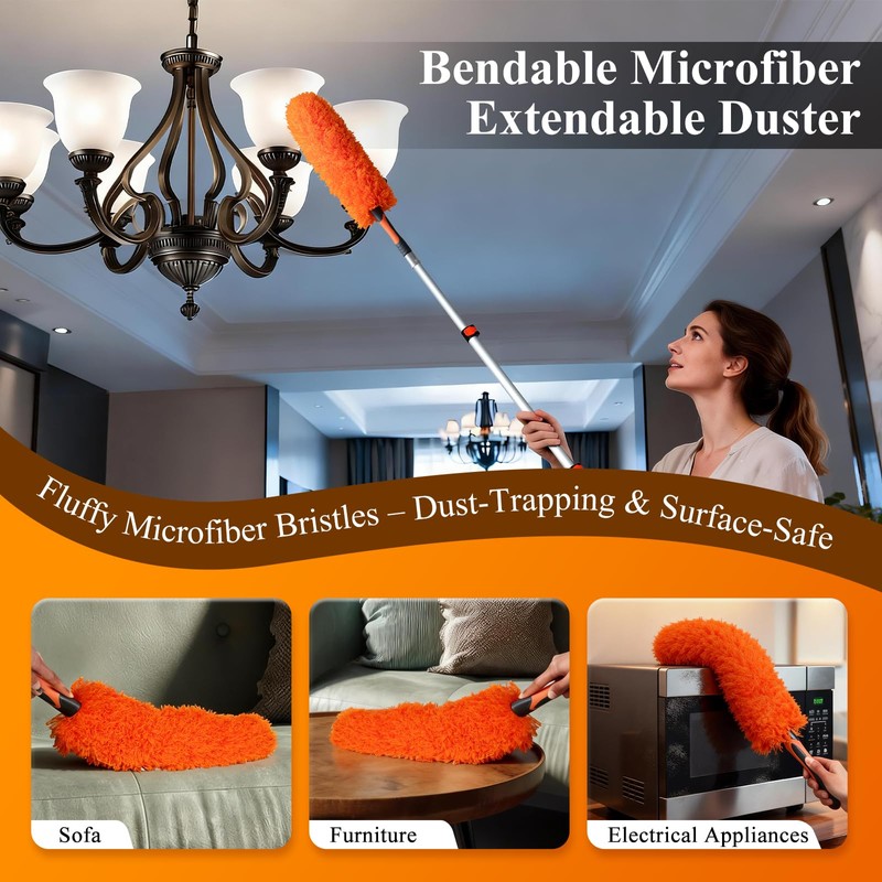 PuliKit 26ft High Reach Duster Kit with 5-20ft Heavy-Duty Extra