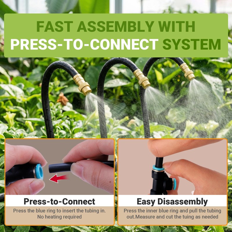 66FT 5/16in Drip Irrigation Hose for 360 ° Adjustable Drip