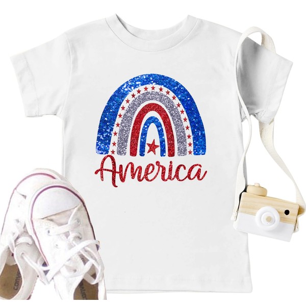 Toddler American Flag Tshirt for Boys Girls Patriotic Tops Kids