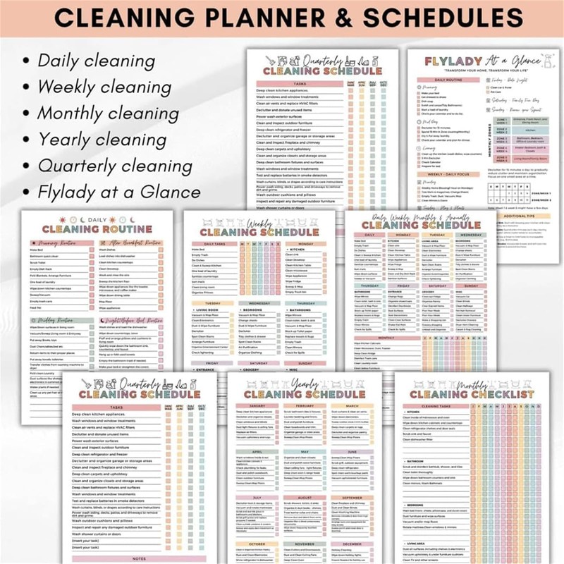 ADHD Cleaning Planner, Household Cleaning Schedule and Checklist Management, Daily