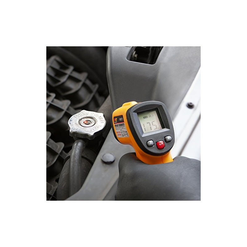 Performance Tool W89721 Non-Contact Digital Laser Infrared Thermometer, Orange and
