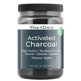 Viva Doria Virgin Activated Charcoal Powder, Hardwood Derived, Food Grade, 8 Oz