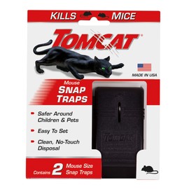 Tomcat Mouse Snap Traps - Mouse Killer - Safer Around Children and Pets Than Conventional Wooden Traps, 2 Pack