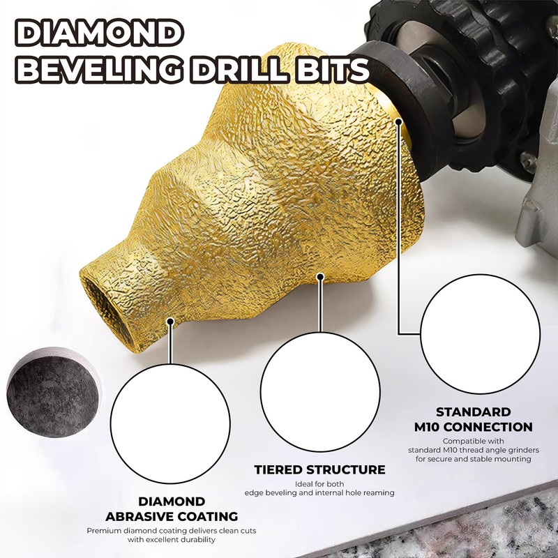 Diamond Step Drill Bits 20-35-50mm for Metal, Tile, Wood, Concrete,