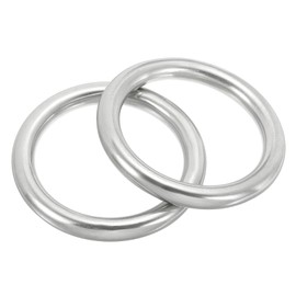 PATIKIL 2 Stück Metallringe 2,4 Zoll 316 Edelstahlringe Marine Grade Mehrzweck-O-Ringe Geschweißte Rundringe für Makramee, DIY Handwerk, Hardware, Gürtel, Hundeleine, 10x60mm