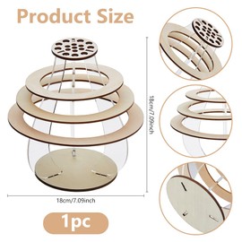 DICOSMETIC Wood Flower Vase Building Set 18x18cm Display Vase for Tables Wooden Puzzle Flower Vases Building Floating Rings Vases for Home Office Desktop Decoration, BurlyWood