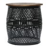 Christopher Knight Home Niver Side Table, Black + Natural