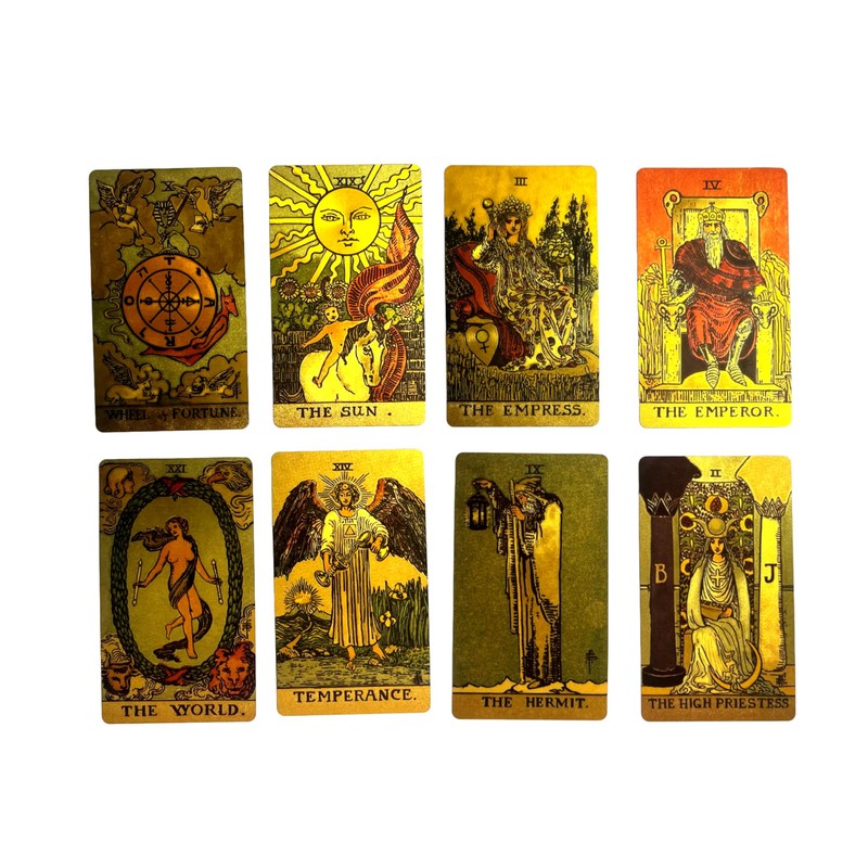 Vieux Monde Express Gold Foil Tarot Deck | Premium Waterproof