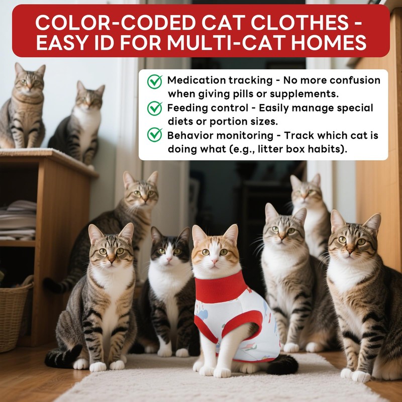 Hjyokuso Cat Jumper, Soft Cotton Breathable High Neck Sleeveless Cat