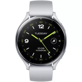Xiaomi Watch 2 Bluetooth Smartwatch 1.43" AMOLED With WearOS GNSSS 5ATM - NEW - Silver with Gray TPU Strap