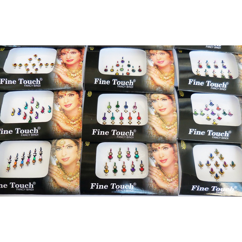 6 Packs- 42 Bindis Mix n Match Face Jewels Bollywood