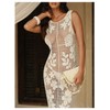 WDIRARA Women's Floral Crochet Sheer Cover Up Maxi Beach Dress