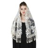 BEAUTELICATE Mantilla Lace Catholic Scarf Veil Stole with Tassel Black