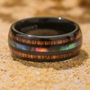 Vakki 8 mm Men's Wooden Ring with Abalone Shell /