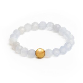 BERGERLIN Genuine Natural Stone Ring with Gold Pearl – Ring for Men and Women – Certification of Authenticity, Stone, natural stone