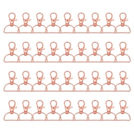 PATIKIL 1 Inch 25 mm Swivel Lobster Clasp, 60 Pcs Metal Swivel Clasp Hooks Trigger Snap Clips Lanyard Claw Clasps with D Ring for Key Chain Making DIY Crafts Purse Hardware, Rose Gold