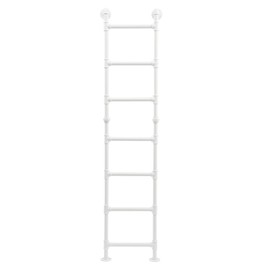 7-Step Wall Mounted Steel Ladder, Window Well Loft Ladder for Bedroom Bunk Bed Camper Dorm, Indoor Climb Step for Small Space Basement Gym