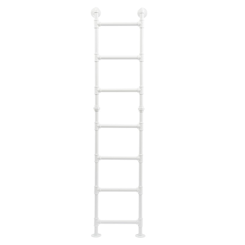 7-Step Wall Mounted Steel Ladder, Window Well Loft Ladder for
