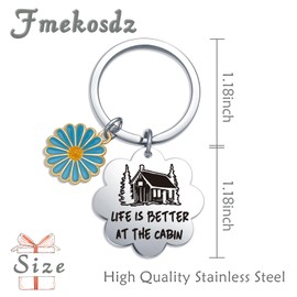 Fmekosdz Cottage County Keychain Cabin Lover Jewelry Cabin Themed Gifts Rustic House Gifts Wife Gifts Housewarming Gifts For New Home Keychain Mountain Home Gifts Cabin Owner Jewelry
