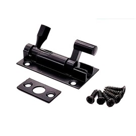 Black Door Bolts Naked Door Bolts 75mm Door Latch with Screws Tower Bolt Locks for Bedroom Bathroom Toilet Shed Gate Cupboards and Cabinets Pack of 1.