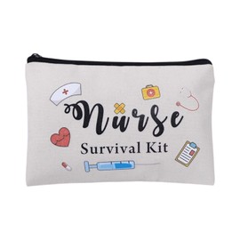 TPZORJX Nurse Accessories, Nurse Survival Kit Bag, Cosmetic Multi-Purpose Makeup Bag, Canvas Pen Case, Toiletries, Funny Travel Bag with Zip, School Supplies Gifts