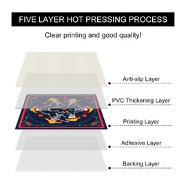 HOMETITUTE 10PCS 12x12 Inch Dancing Skeleton Ring Floor Tiles Peel and Stick Removable Self Adhesive DIY Vinyl Flooring Stickers for Kitchen Bathroom Living Room Entryway Home Decor