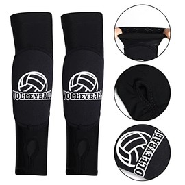 obmwang 2 Pieces Volleyball Accessories Including Volleyball Knee Pads and Volleyball Arm Sleeves with Protection Pads and Thumb Hole for Women Girls 
