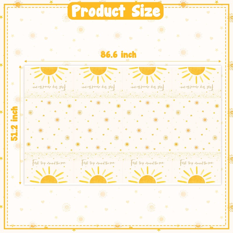 G1ngtar 3Pcs Boho Sun First Birthday Party Tablecloths Hippie Sunshine