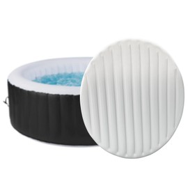 5.4Ft Inflatable Hot Tub Cover Roud– Portable Spa Cover, Weatherproof & Dustproof for Hot Tubs & Spas, Easy to Use, Universal 65x65in