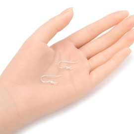 20pcs Sterling Silver Daisy Flower Earring Hooks Ear Wire Earwire Connectors (Wire ~ 0.9mm, Strong) for Earrings Jewelry Making SS399
