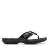 Clarks Women's Breeze Sea Flip-Flop, Black Synthetic Patent, 11 US