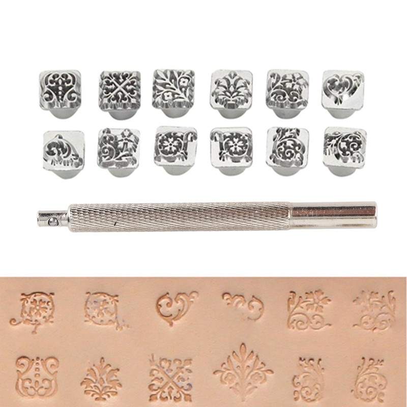 12Pcs Stamping Punch Tool Tang Dynasty Flower Design DIY Vegetable