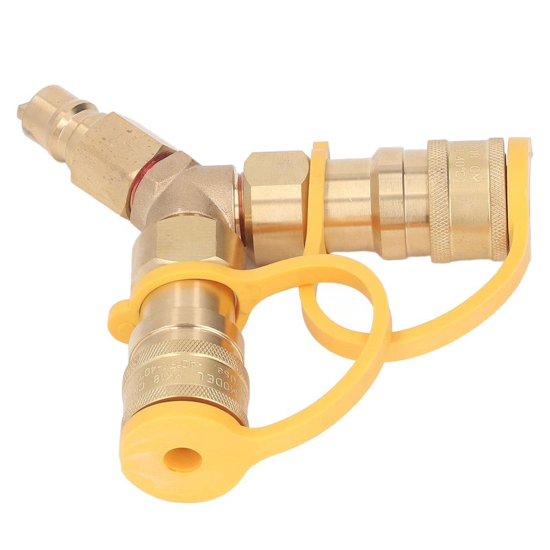 3/8 Inch Gas Y Splitter, Brass 2 Way Quick Connect