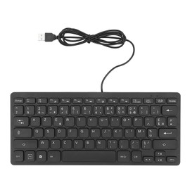78 Keys Language Ultra Thin Keyboard Plug and Play Splash Proof USB Wired Compact Keyboard for English Bilingual Users French(AZERTY Layout)