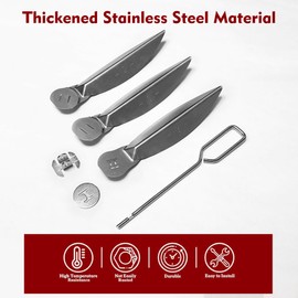 22-1/2-Inch One-Touch Cleaning System Kit for W eber Grill Parts, 7444 Grill Parts for 22" Master-Touch, Performer, Original Kettle Series Charcoal Grills, Thicker, Sturdy, Heat Resistant, Silver