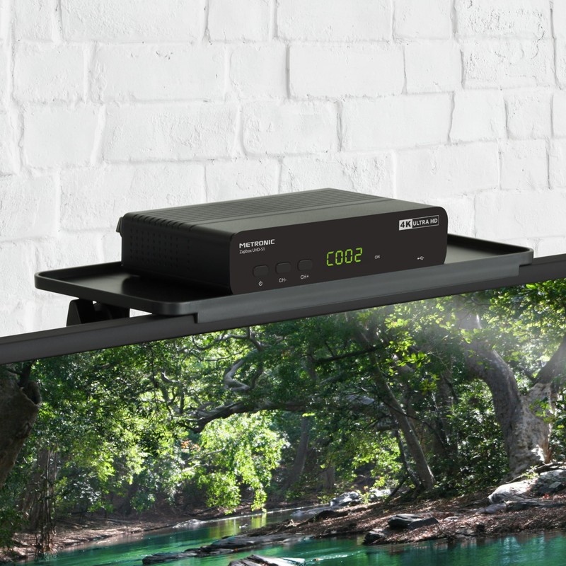 Metronic 451074 TV Shelf, Monitor Mount, Multimedia Boxes, Speakers, Black