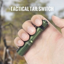 ThruNite EDC Flashlight Archer Mini, 405 Lumens Tail Switch LED Flashlight, USB C Rechargeable Little Pocket Penlight for Camping, Outdoor, and Emergency - Dark Green Cool White