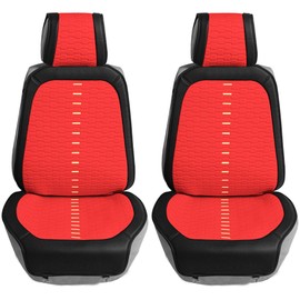 FH Group Front Set Automotive Seat Cushions, Car Seat Covers for Low Back Car Seats, Universal Fit, Airbag Compatible, Car Seat Cover for SUV, Sedan, Van, Red