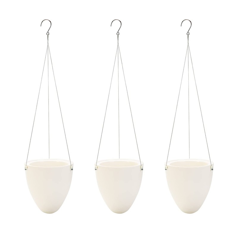 Sungmor 3 Pack Self Watering Hanging Planters, Unique Eggshell Shape