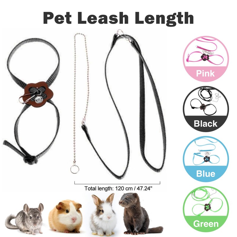 HOKABLE 2 Pack Adjustable Hamster Leash Harness for Harness for